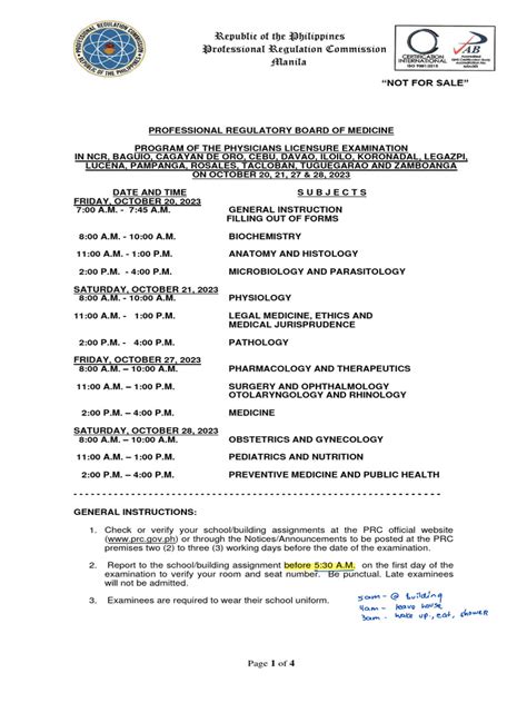 ple october 2023|2023 Schedule of Examination .